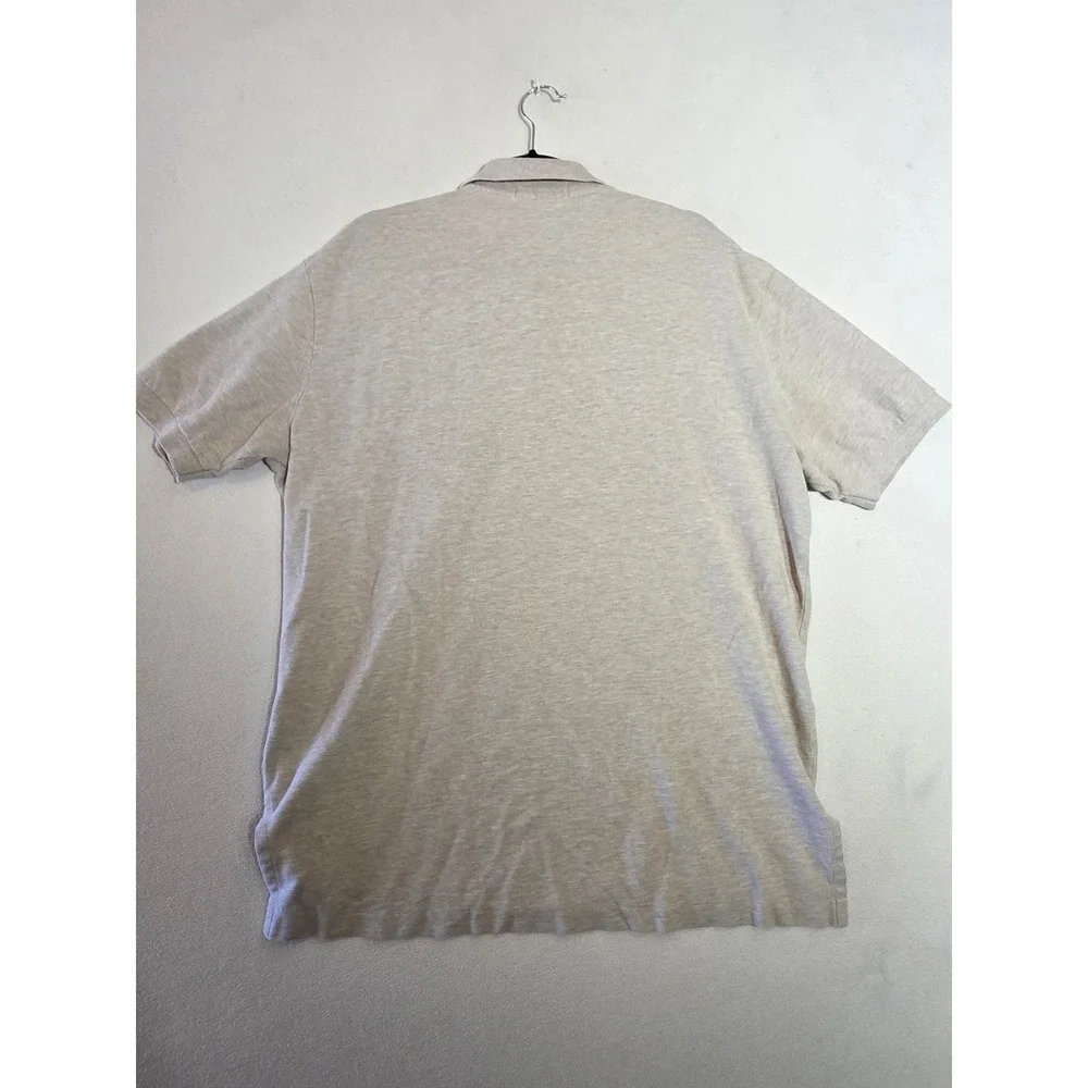 Polo Ralph Lauren Mens XL Oatmeal Heather Beige Cotton Pique Short Sleeve Polo